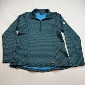 Kerrits Womens Medium Blue Honeycomb Fleece Quarter Zip Equestrian Riding Top